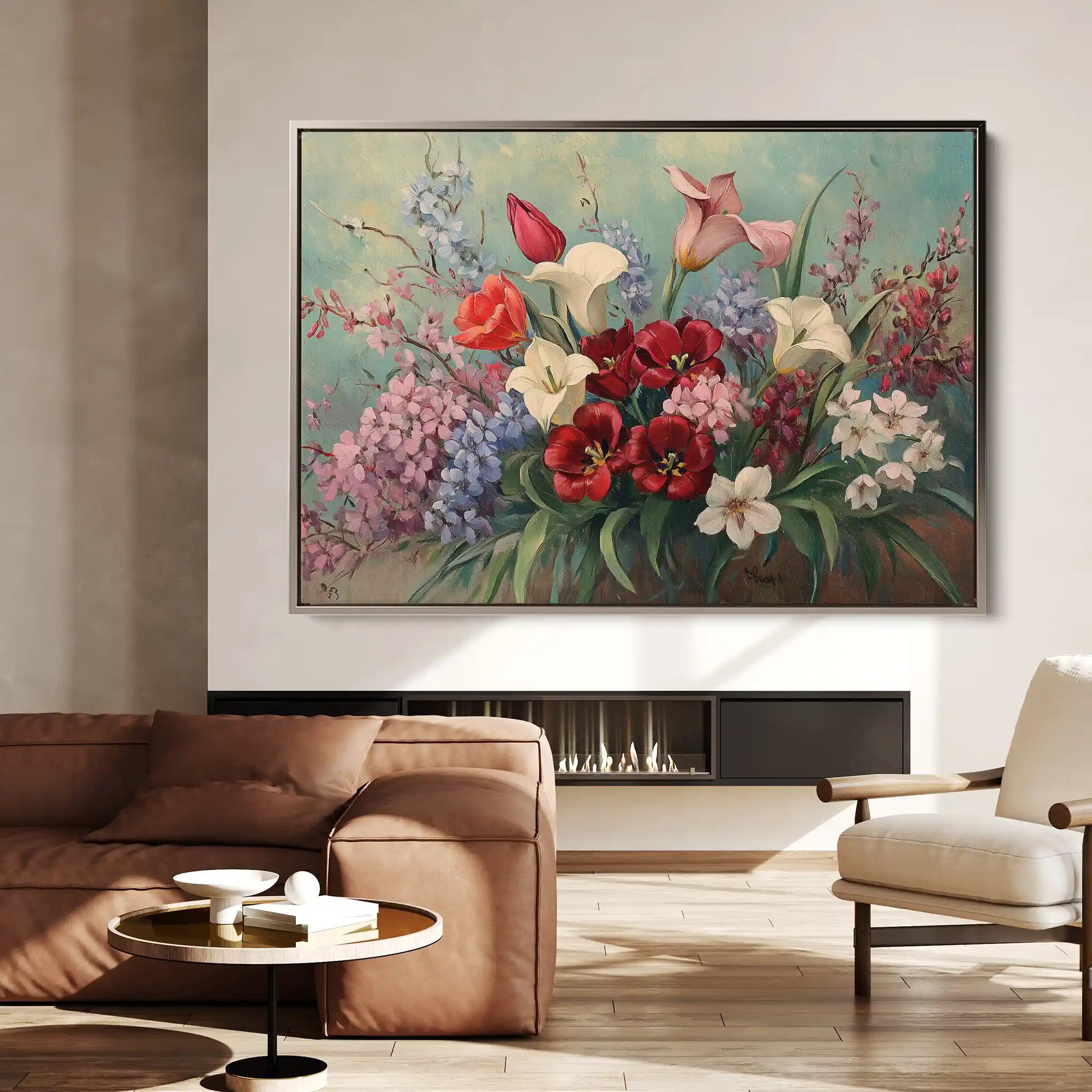 Floral 1169 Canvas Art 60 x 40 cm / Black