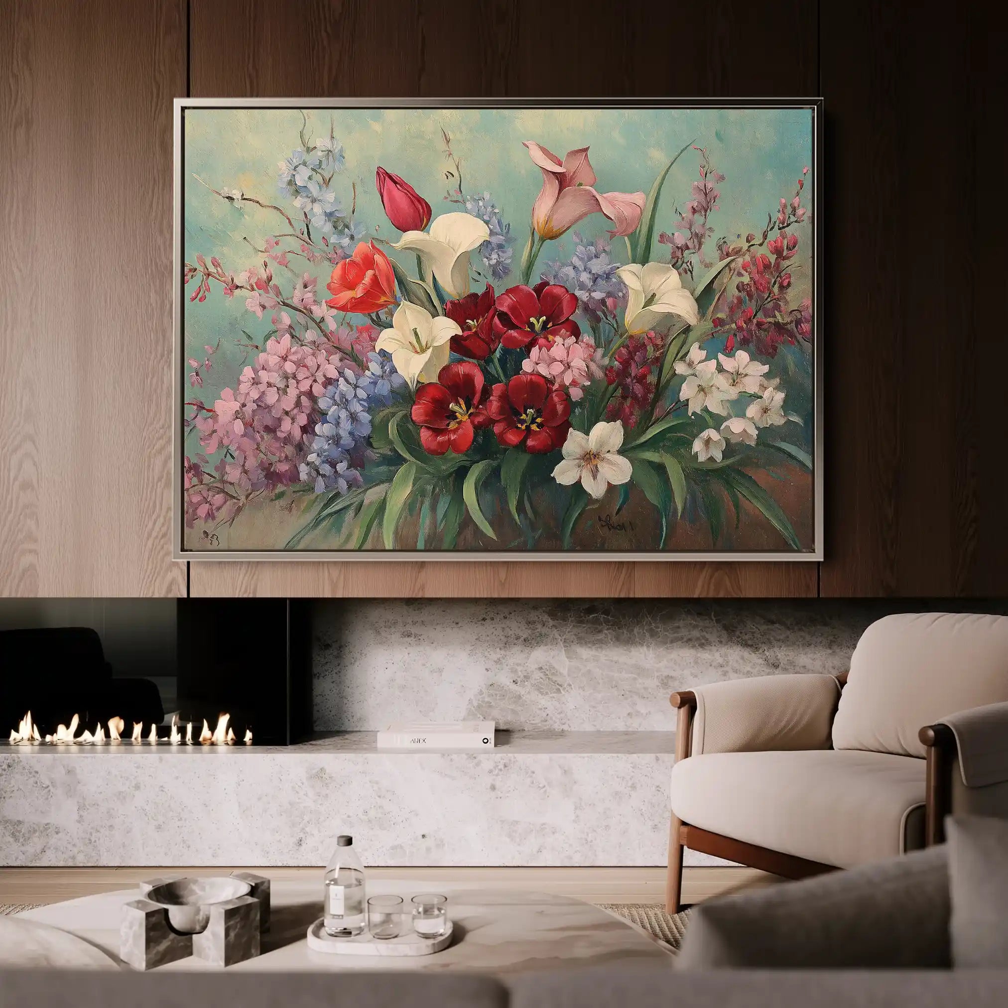 Floral 1169 Canvas Art 60 x 40 cm / Black