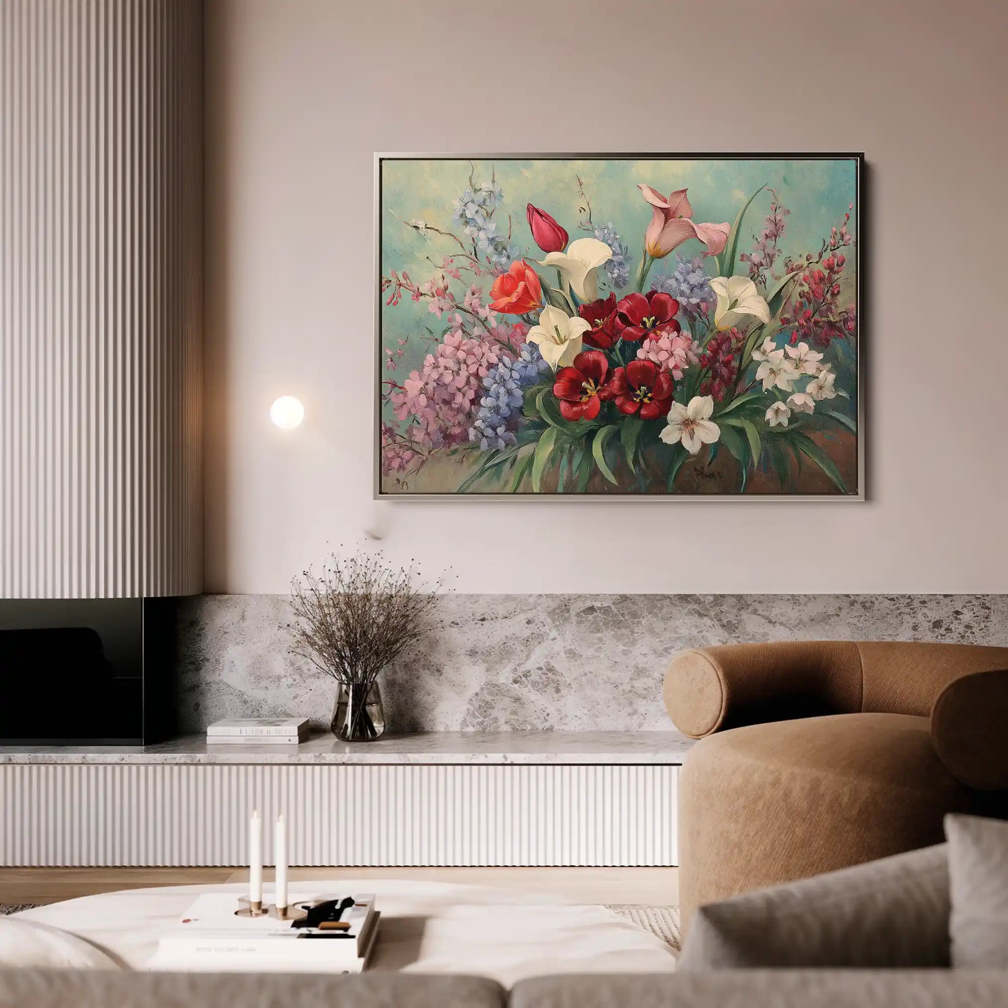Floral 1169 Canvas Art 60 x 40 cm / Black