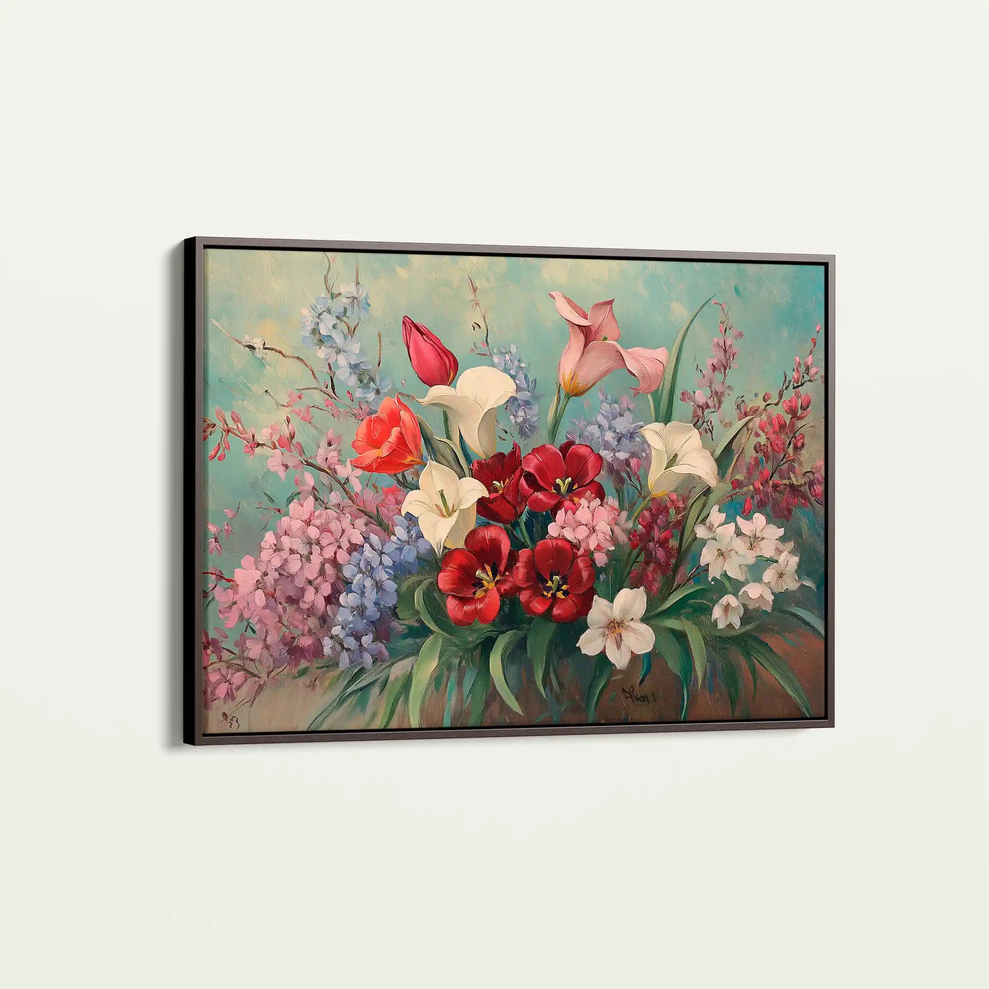 Floral 1169 Canvas Art 60 x 40 cm / Black