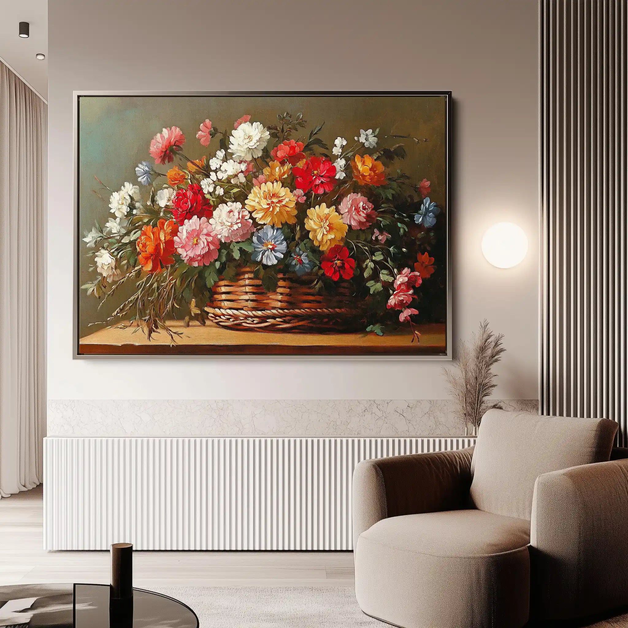 Floral 1182 Canvas Art 60 x 40 cm / Black