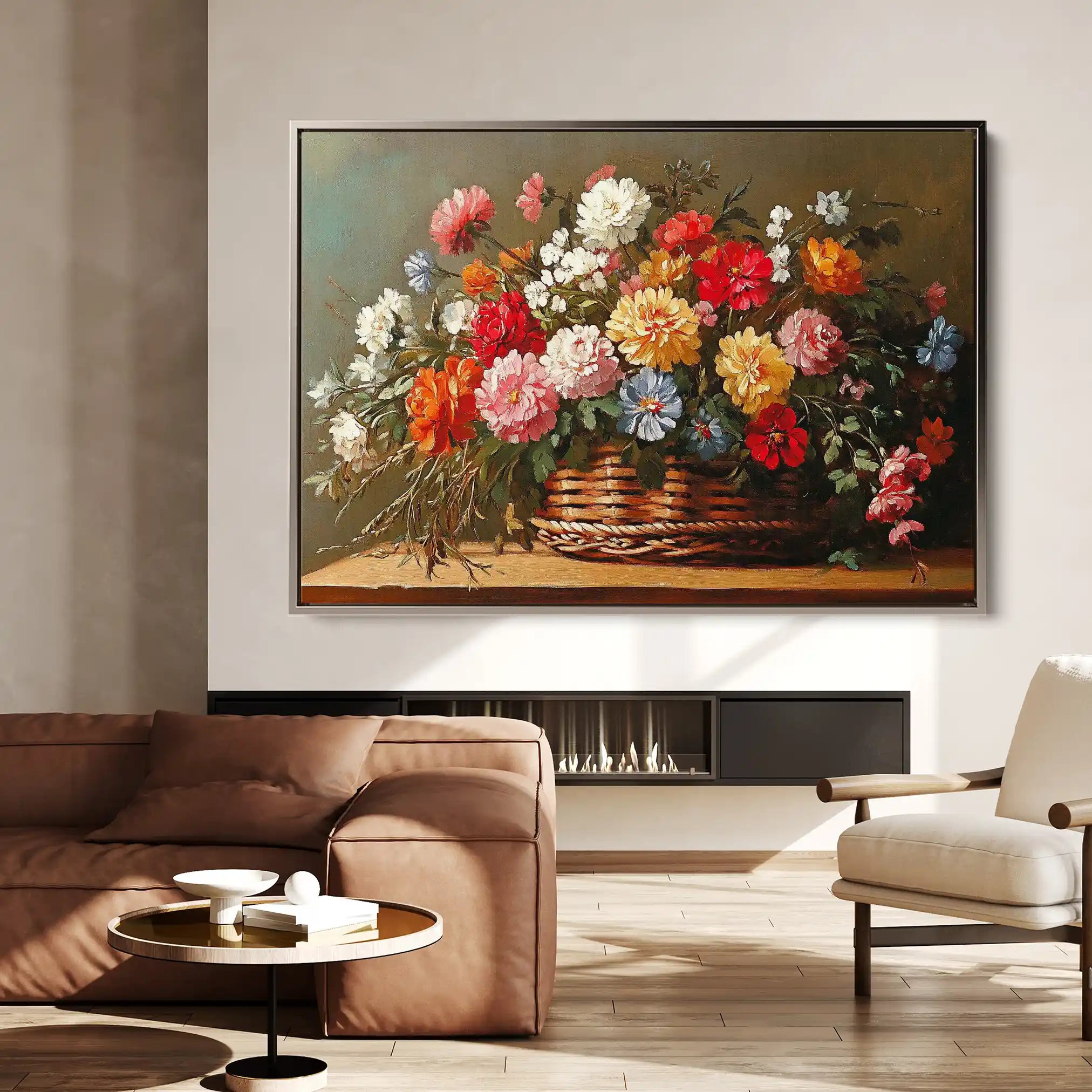 Floral 1182 Canvas Art 60 x 40 cm / Black