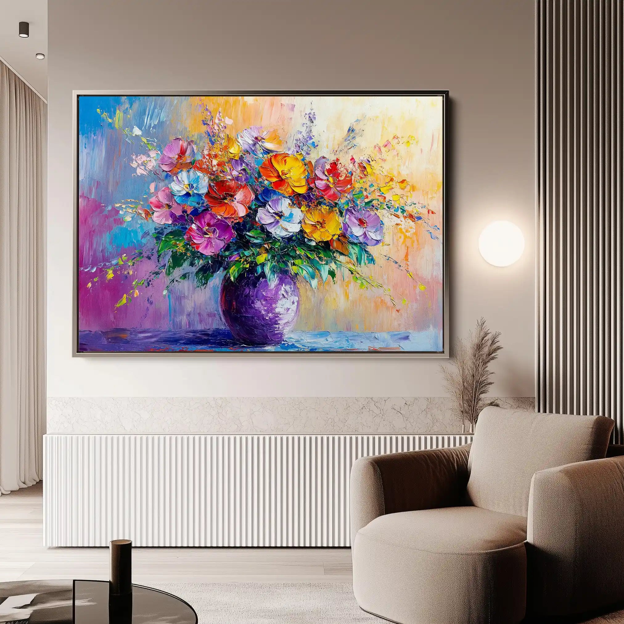 Floral 1193 Canvas Art 60 x 40 cm / Black