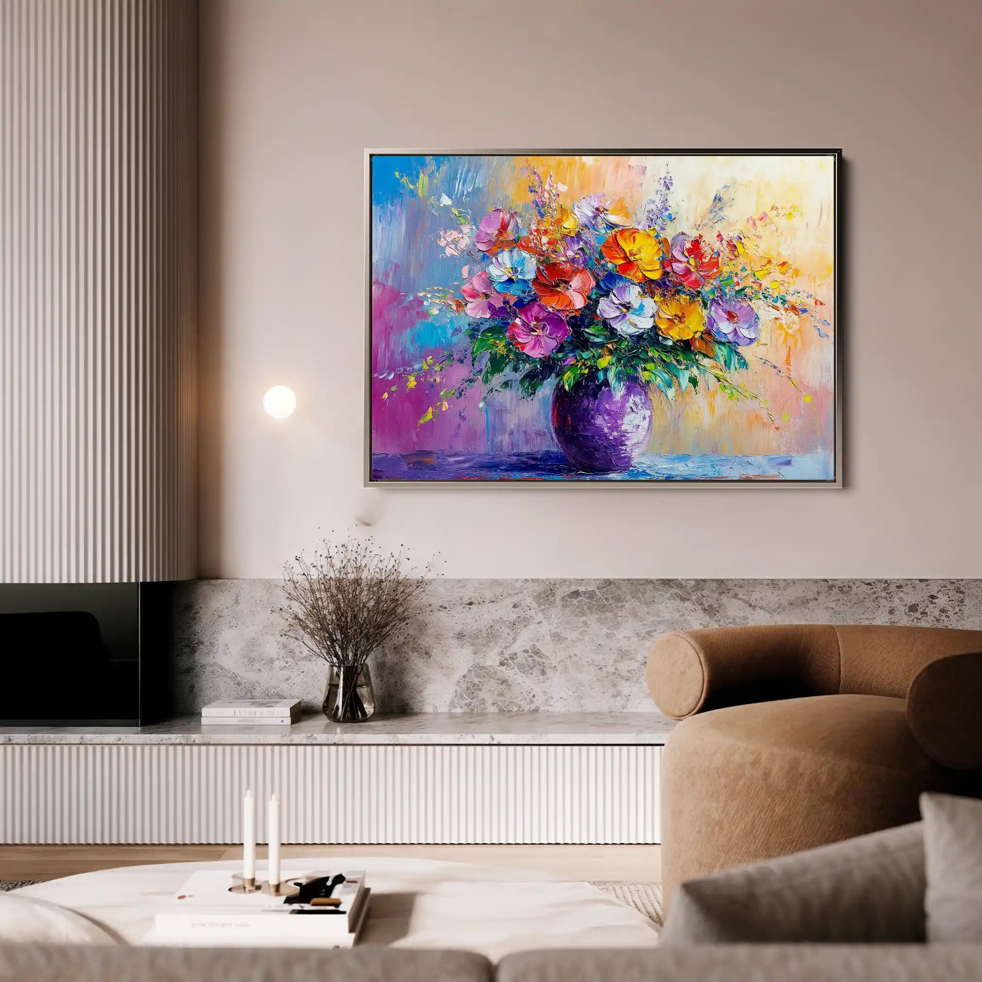Floral 1193 Canvas Art 60 x 40 cm / Black