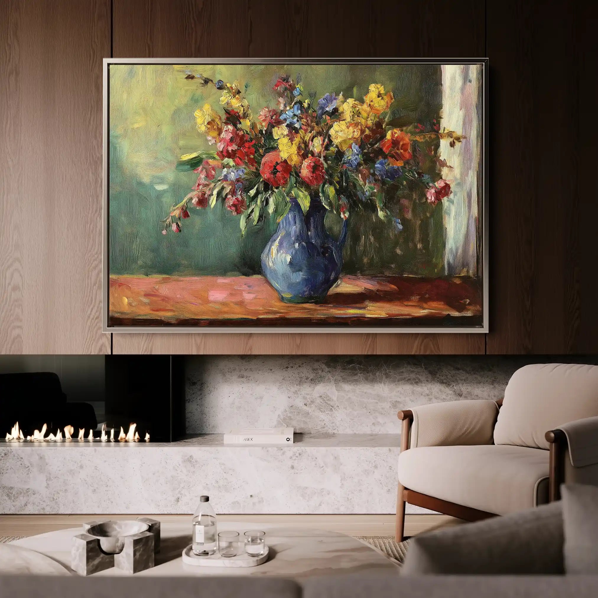 Floral 1211 Canvas Art 60 x 40 cm / Black