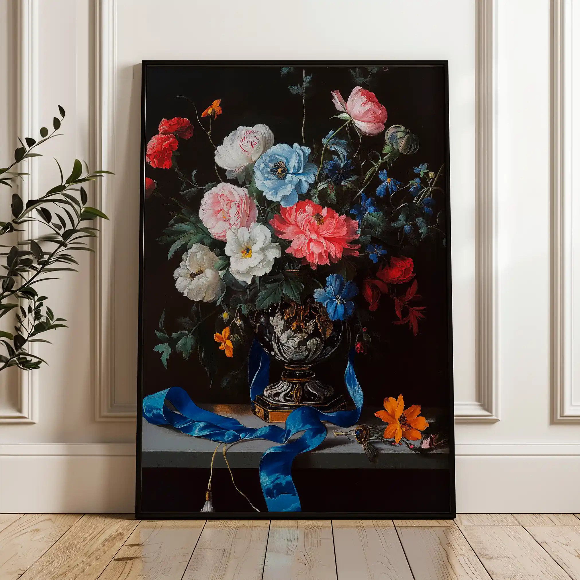 Floral 1213 Canvas Art 60 x 40 cm / Black