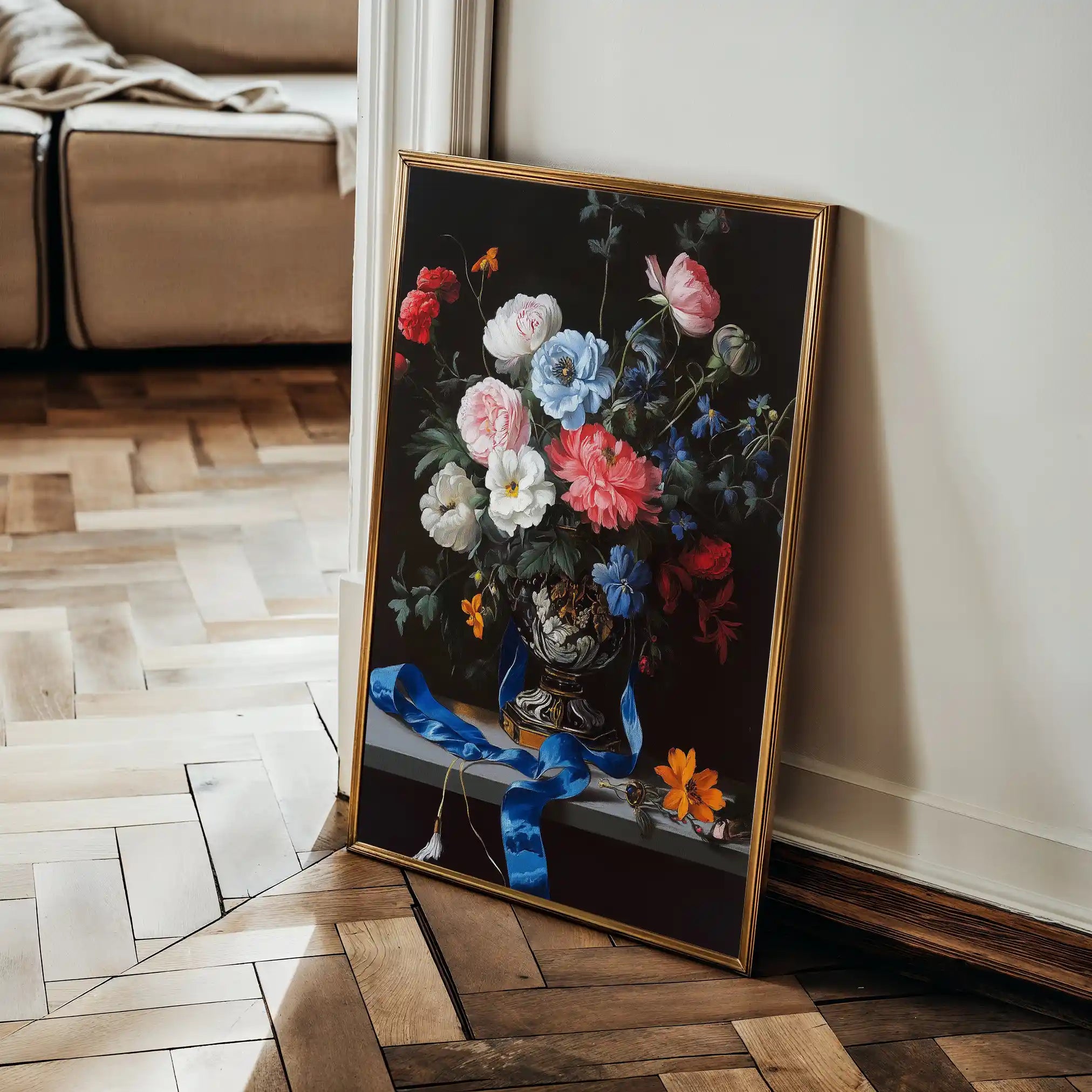 Floral 1213 Canvas Art 60 x 40 cm / Black