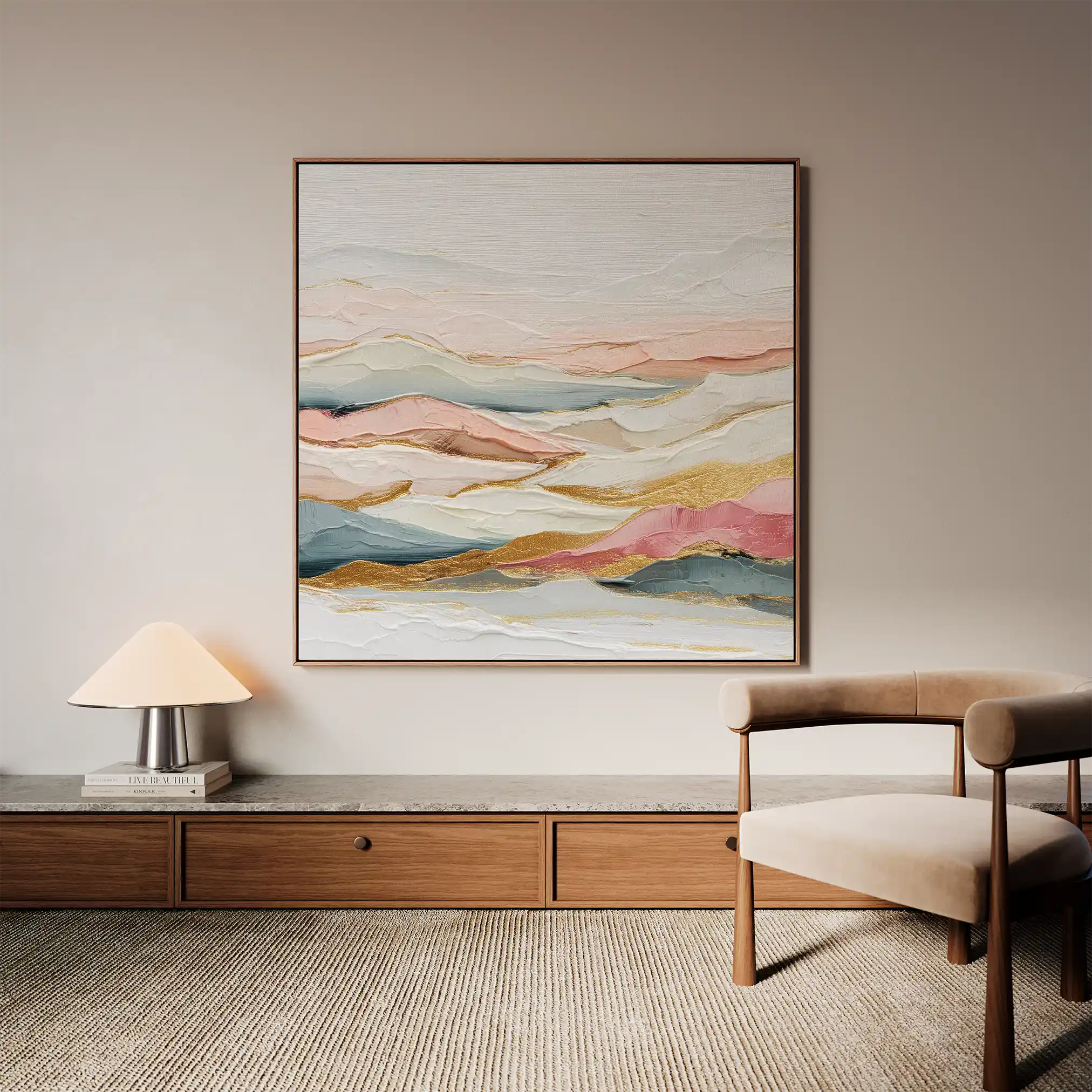 Abstract 1214 Canvas Art 60 x 60 cm / Black