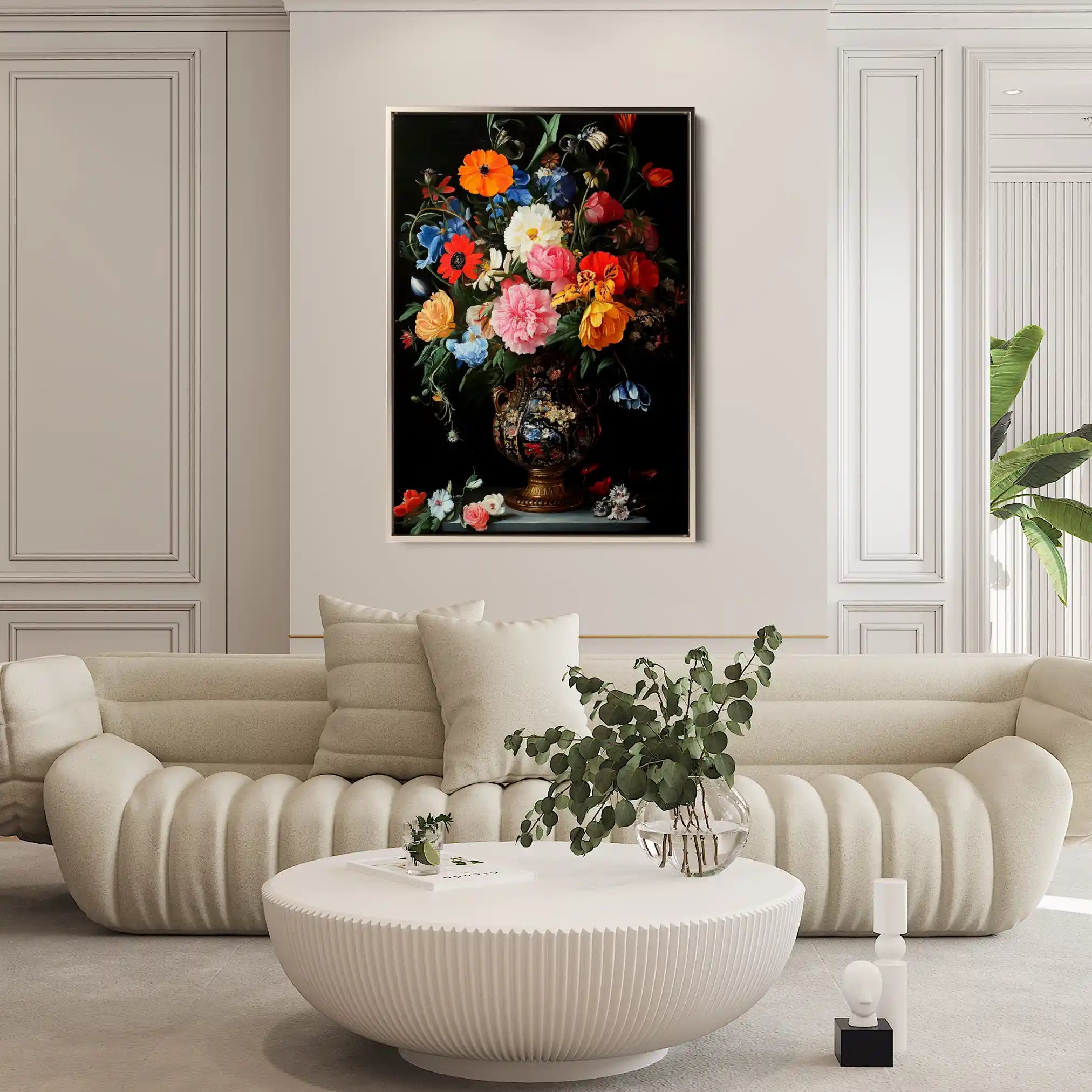 Floral 1215 Canvas Art 60 x 40 cm / Black