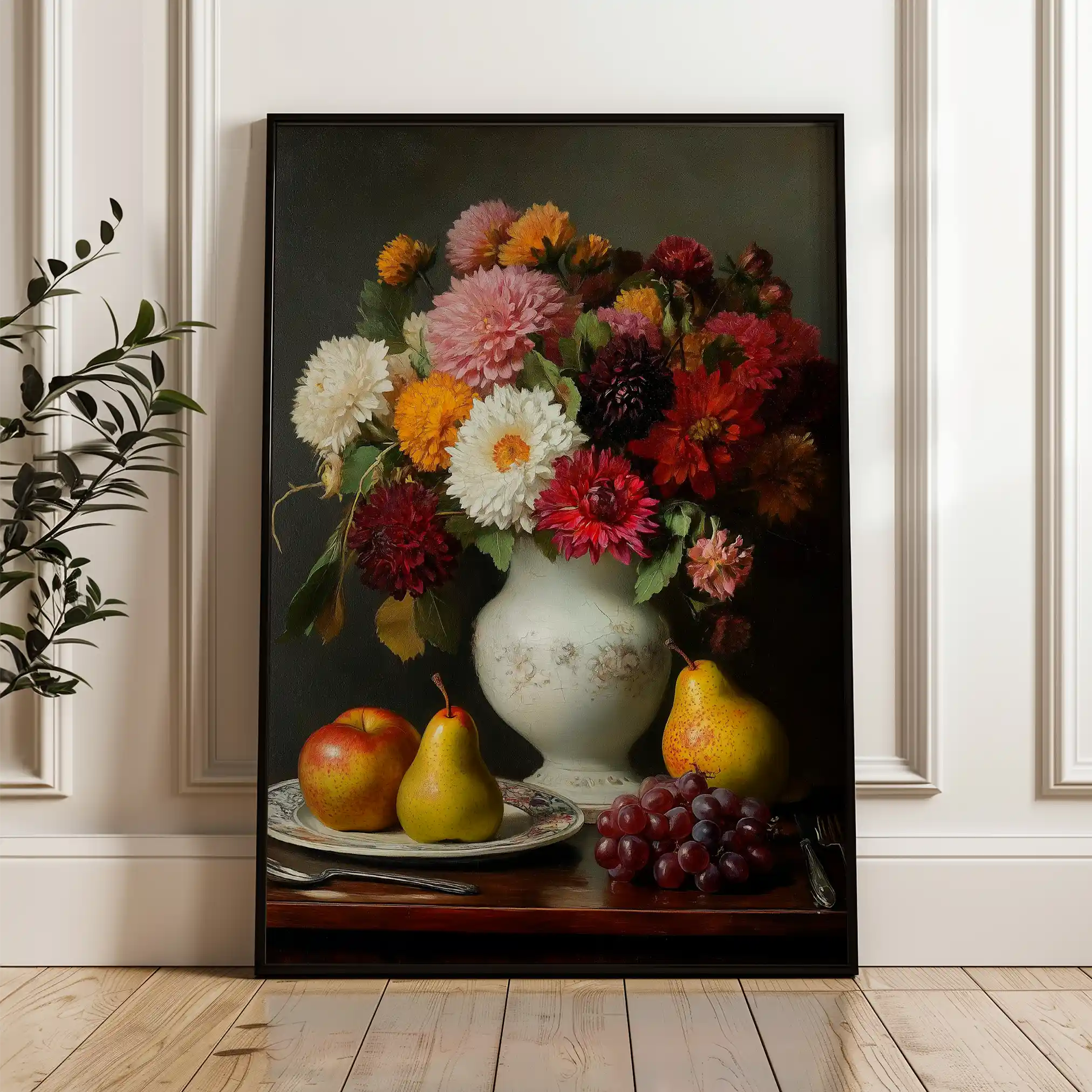 Floral 1217 Canvas Art 60 x 40 cm / Black