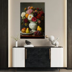 Floral 1217 Canvas Art 60 x 40 cm / Black