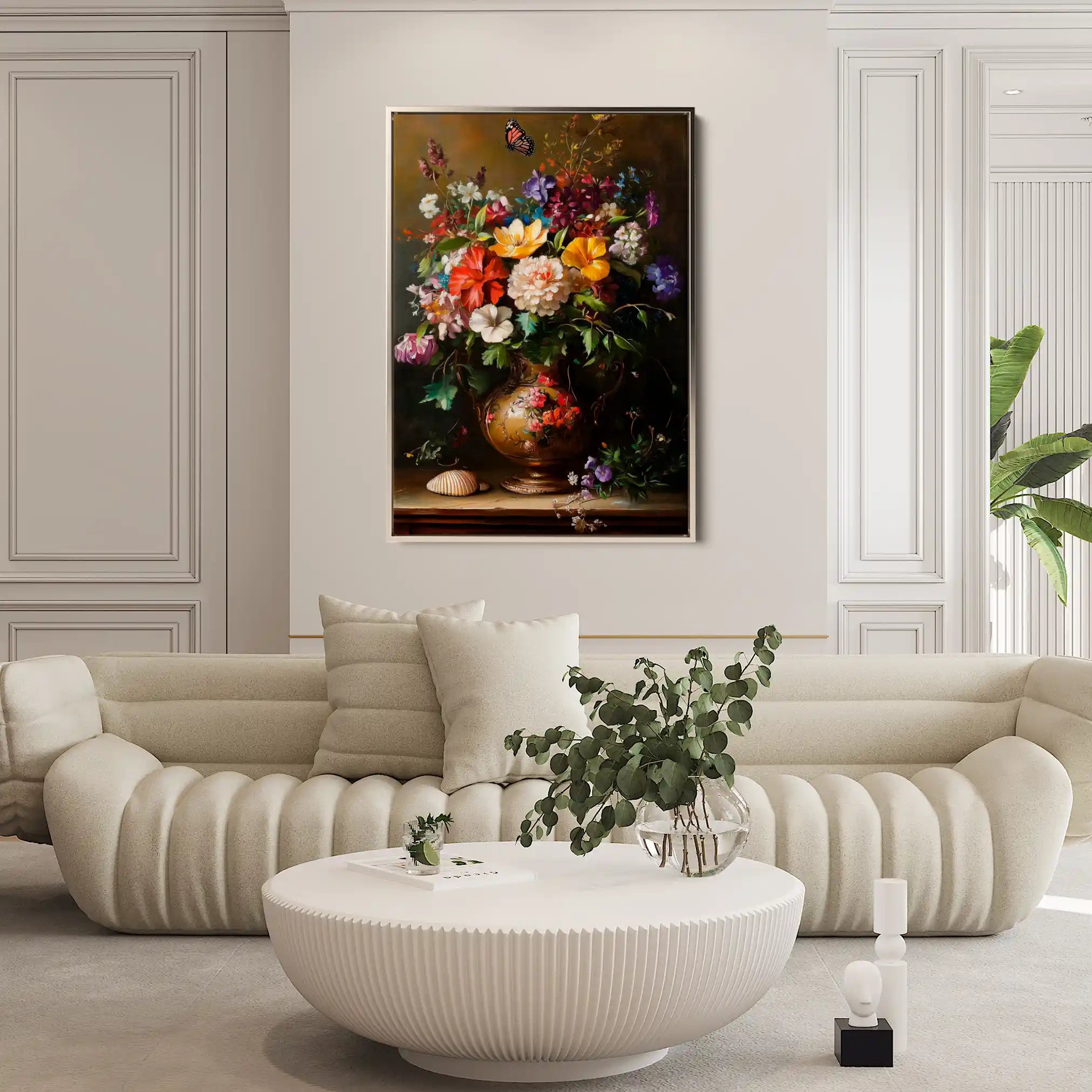 Floral 1219 Canvas Art 60 x 40 cm / Black