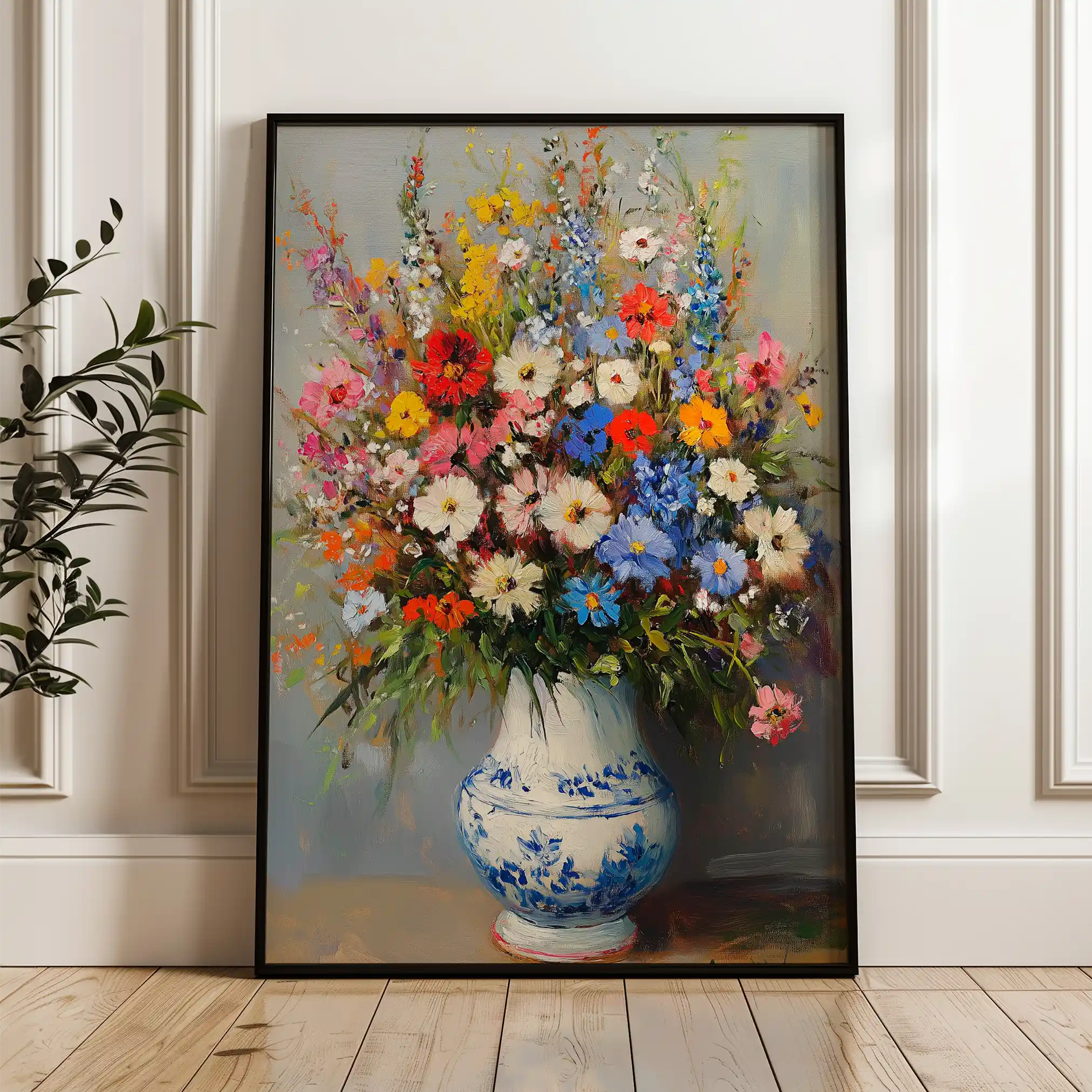 Floral 1220 Canvas Art 60 x 40 cm / Black