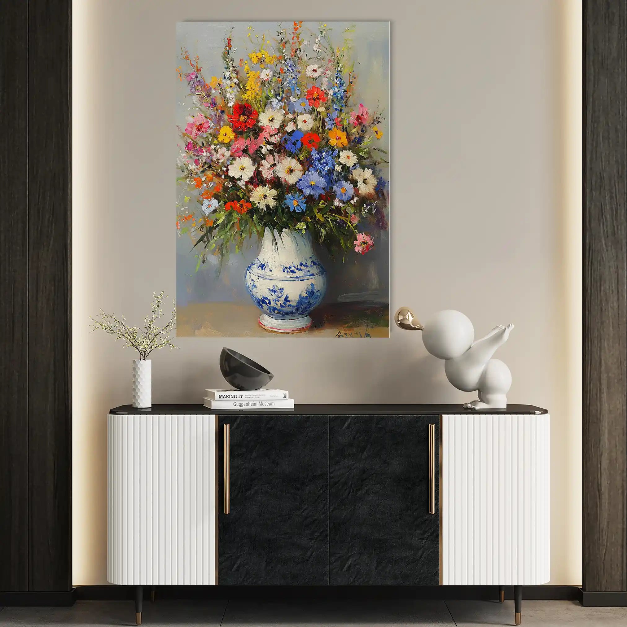 Floral 1220 Canvas Art 60 x 40 cm / Black