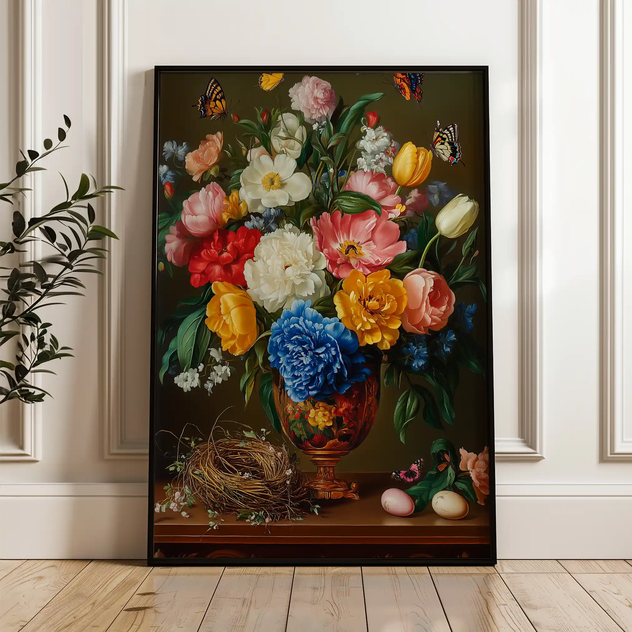 Floral 1223 Canvas Art 60 x 40 cm / Black
