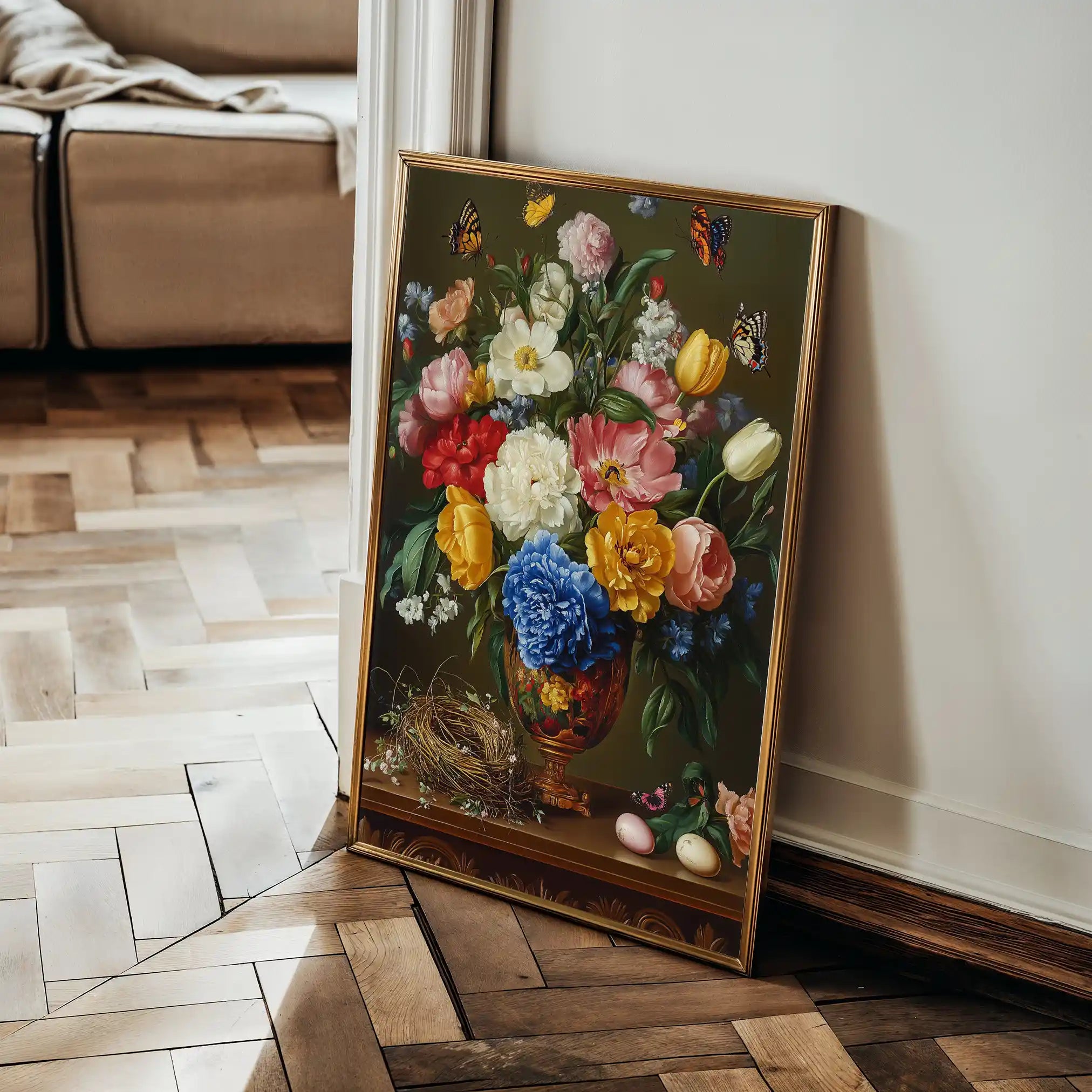 Floral 1223 Canvas Art 60 x 40 cm / Black