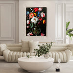 Floral 1224 Canvas Art 60 x 40 cm / Black