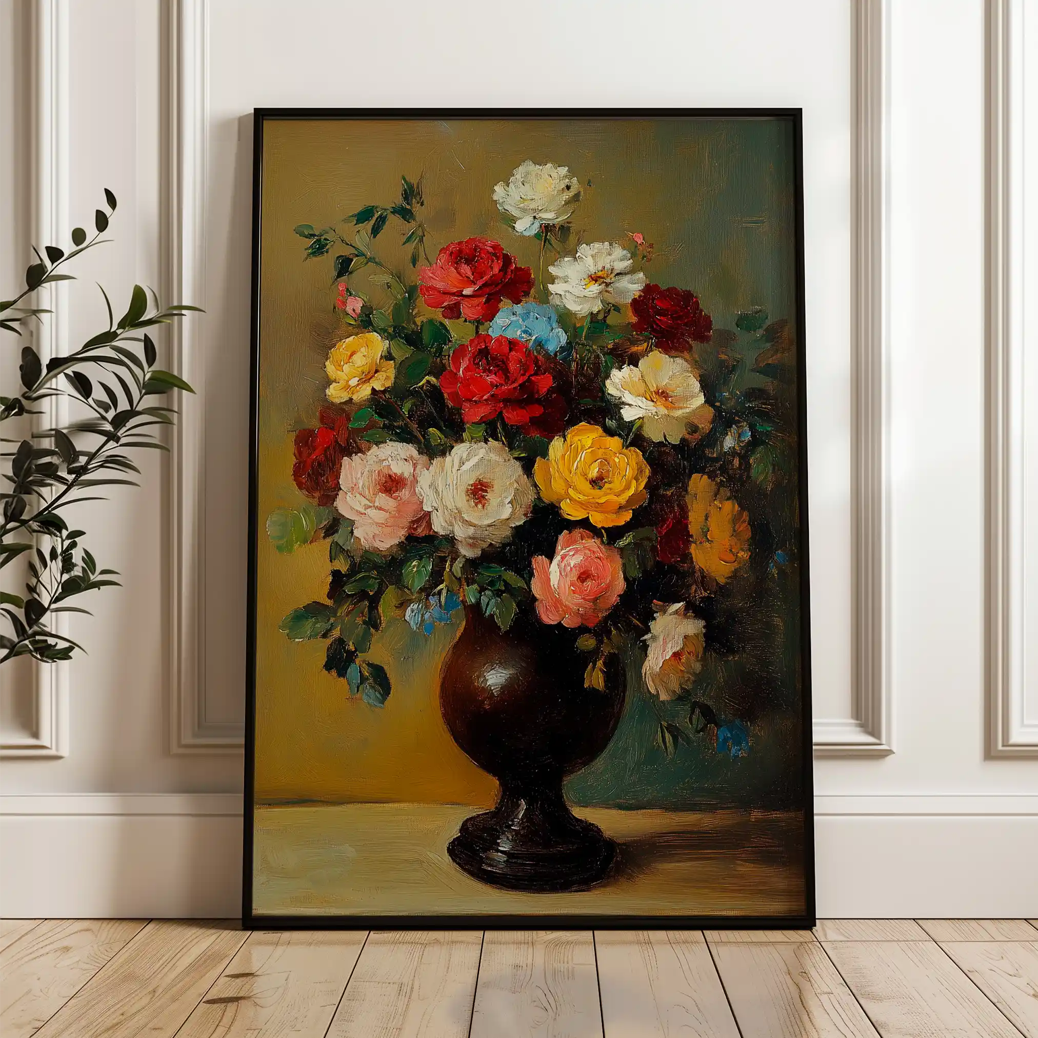 Floral 1227 Canvas Art 60 x 40 cm / Black