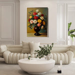 Floral 1227 Canvas Art 60 x 40 cm / Black