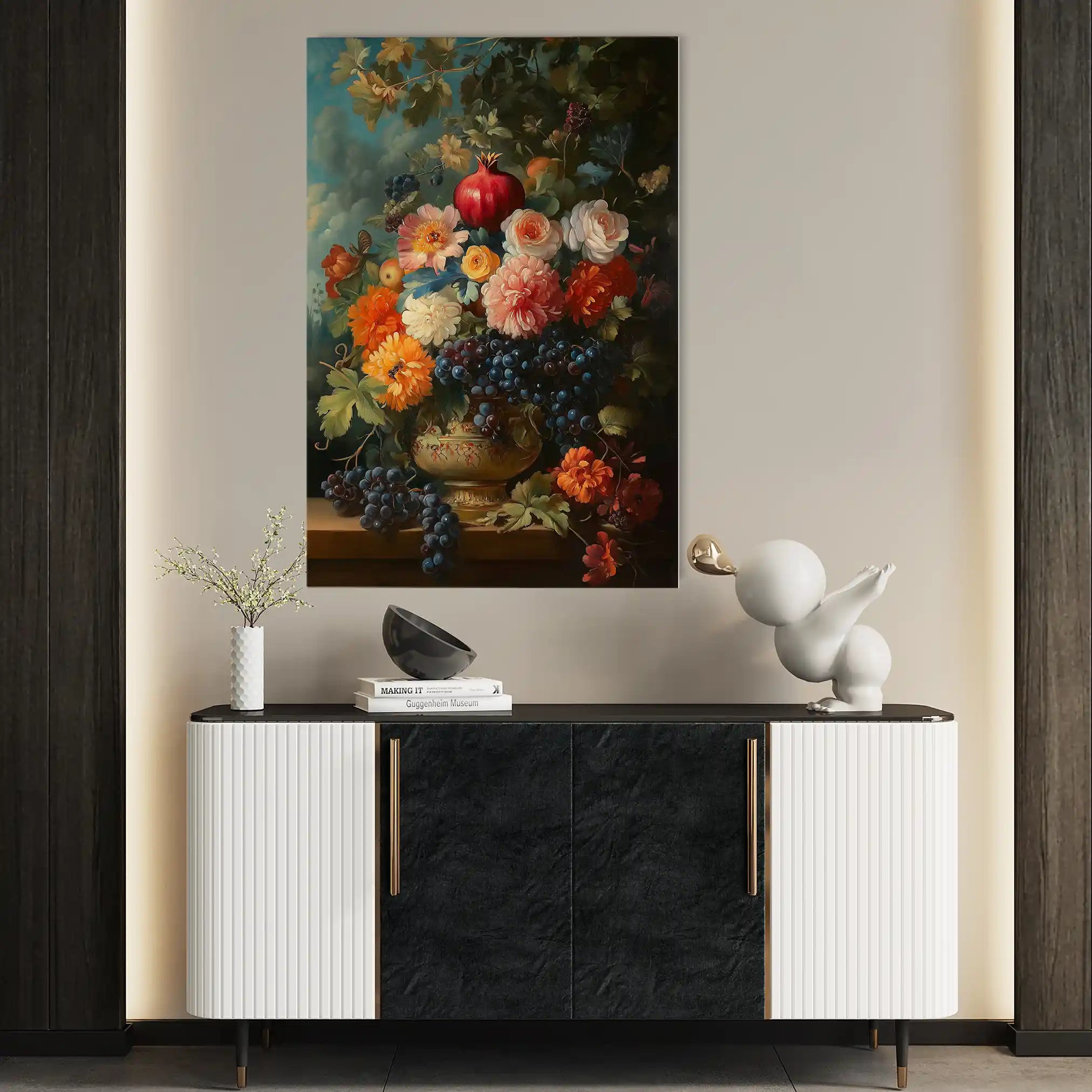Floral 1228 Canvas Art 60 x 40 cm / Black