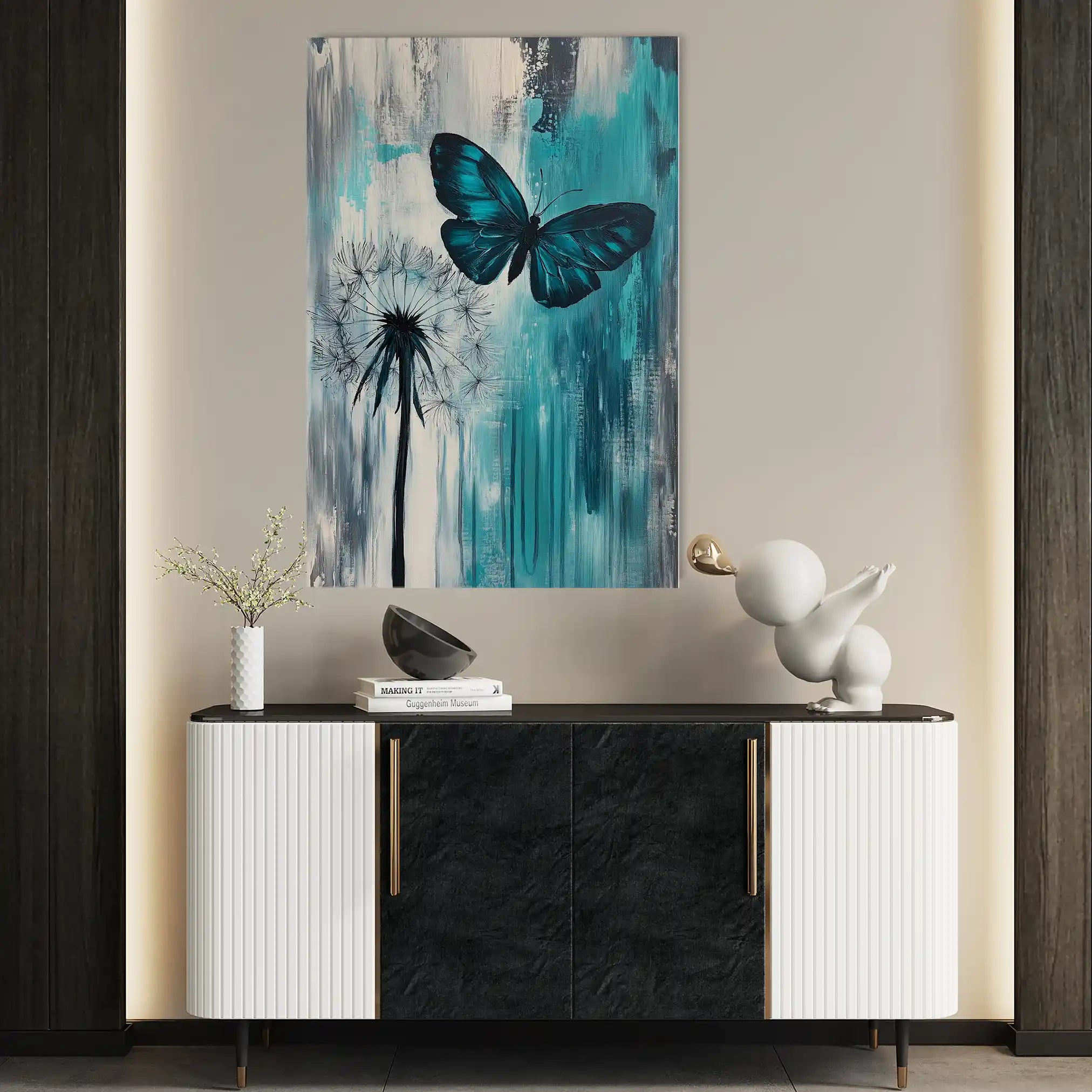 Floral 1233 Canvas Art 60 x 40 cm / Black