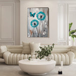 Floral 1234 Canvas Art 60 x 40 cm / Black