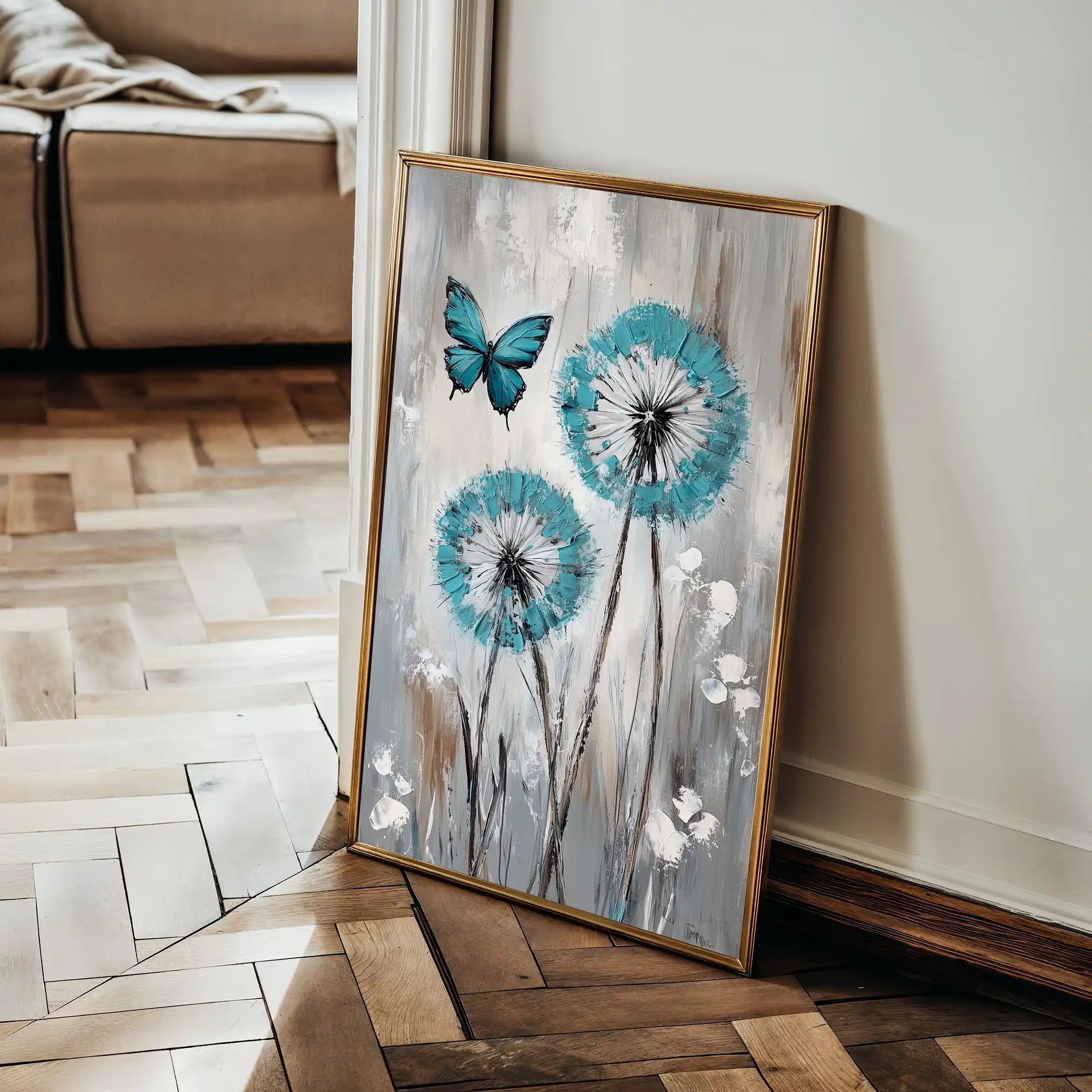 Floral 1234 Canvas Art 60 x 40 cm / Black
