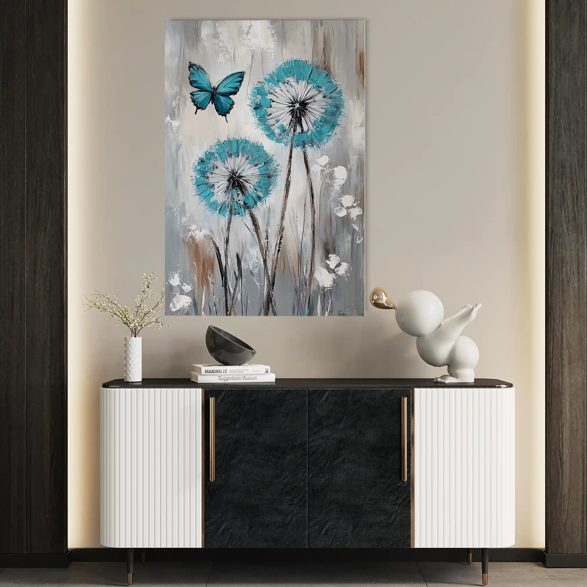 Floral 1234 Canvas Art 60 x 40 cm / Black