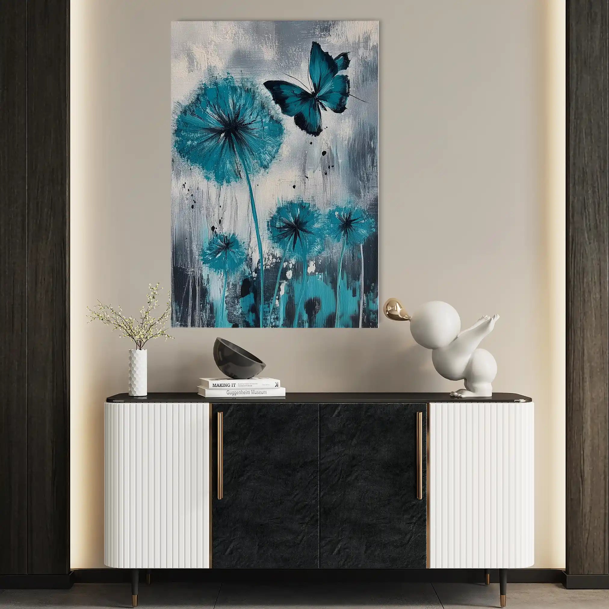 Floral 1235 Canvas Art 60 x 40 cm / Black