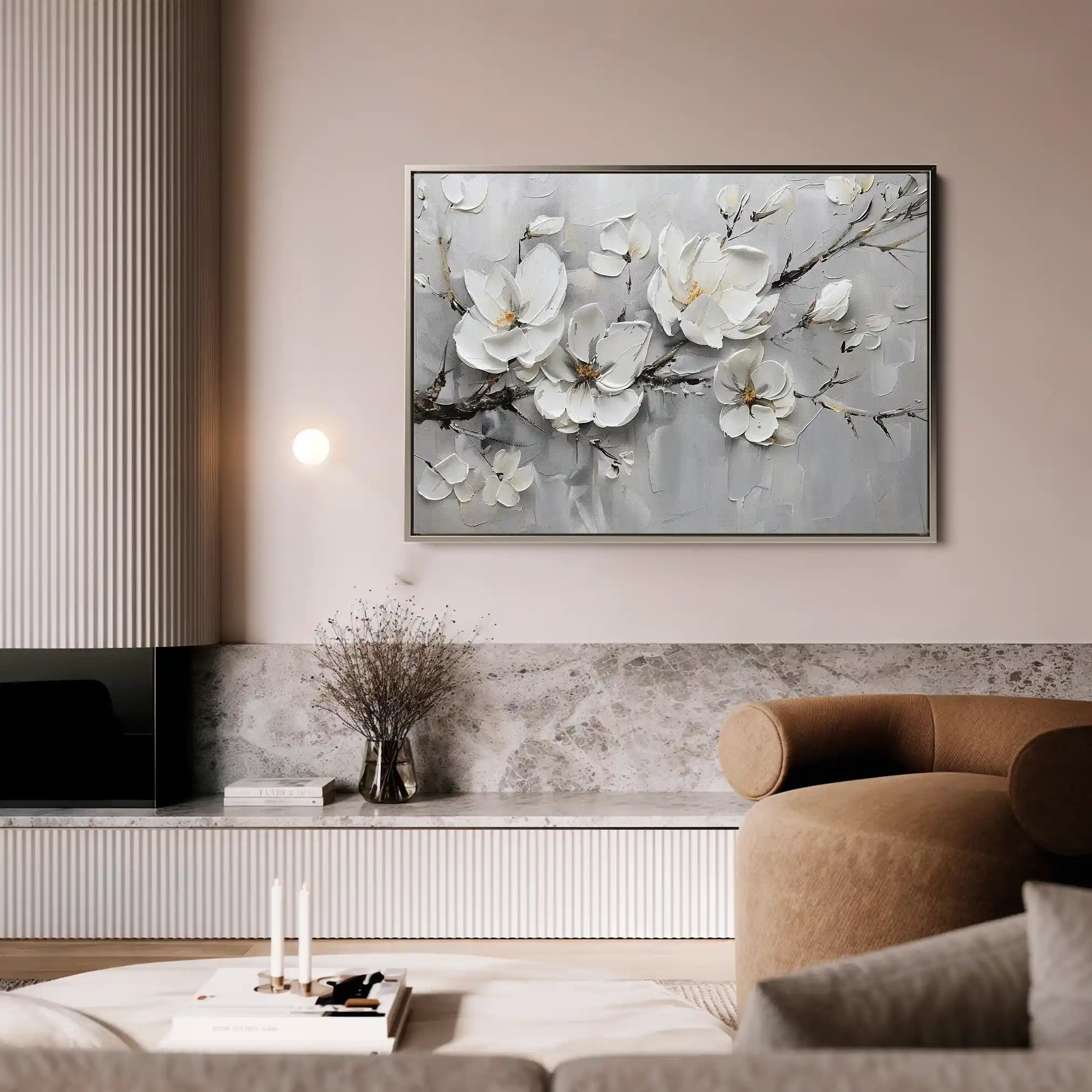 Floral 124 Canvas Art 60 x 40 cm / Black