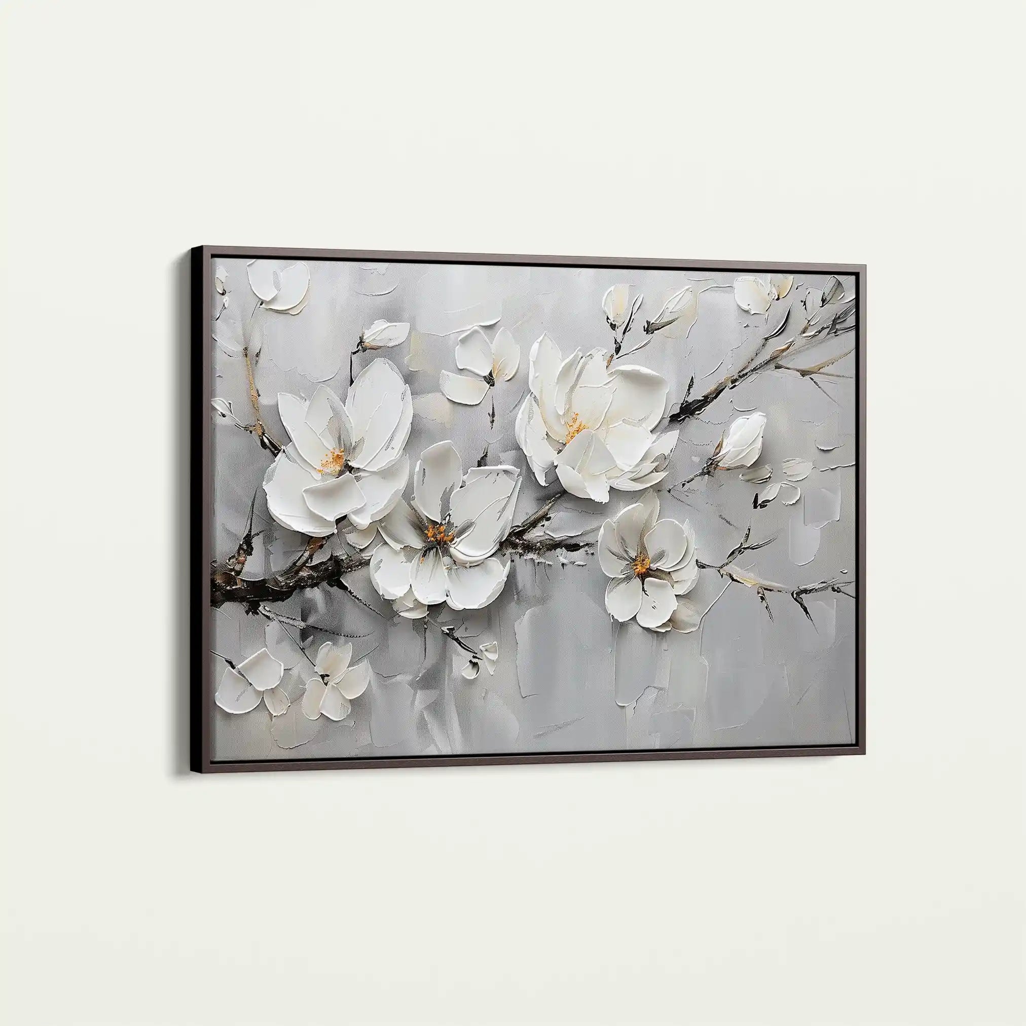 Floral 124 Canvas Art 60 x 40 cm / Black