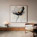 Floral 1244 Canvas Art 60 x 60 cm / Black