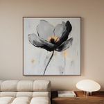Floral 1244 Canvas Art 60 x 60 cm / Black