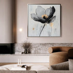 Floral 1244 Canvas Art 60 x 60 cm / Black