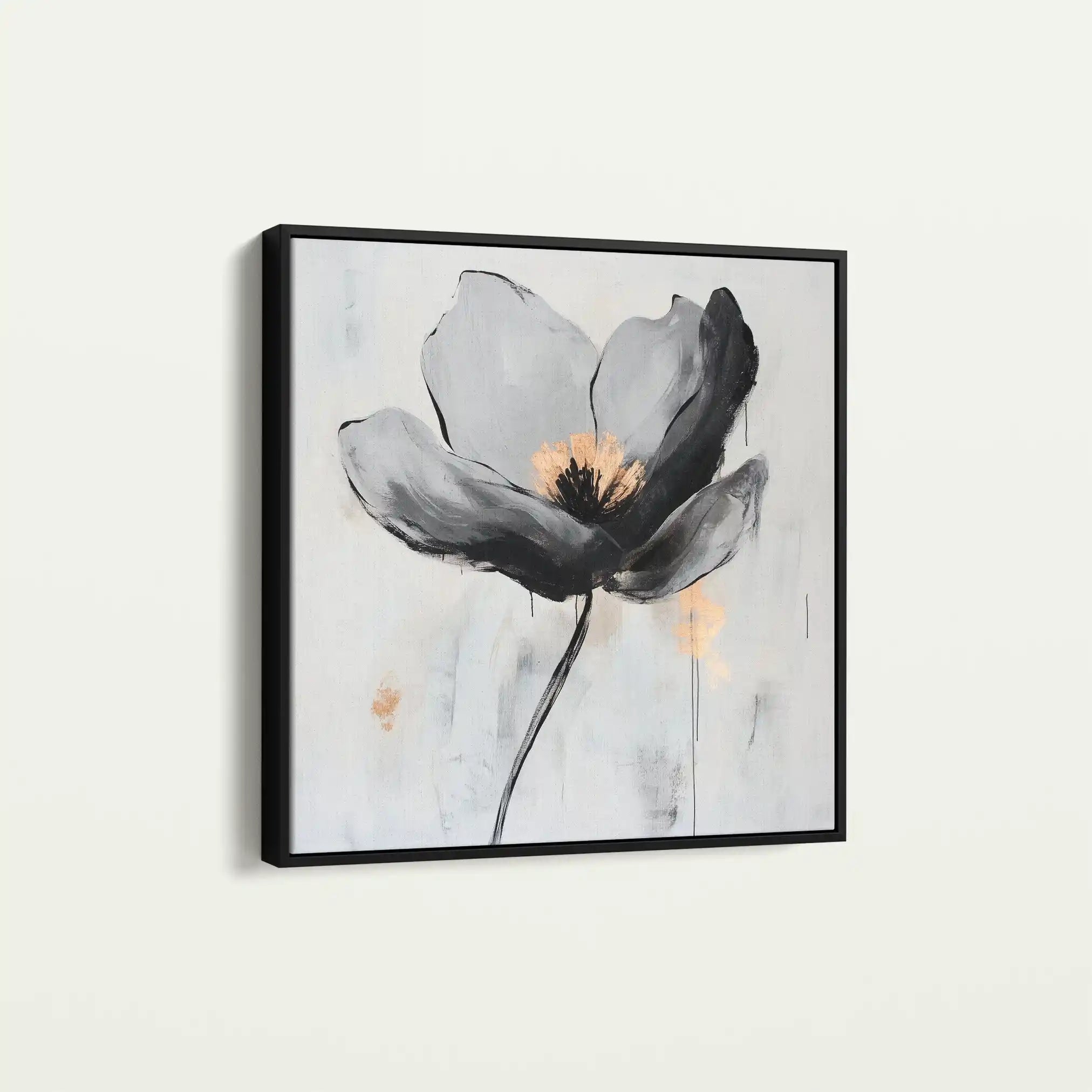Floral 1244 Canvas Art 60 x 60 cm / Black