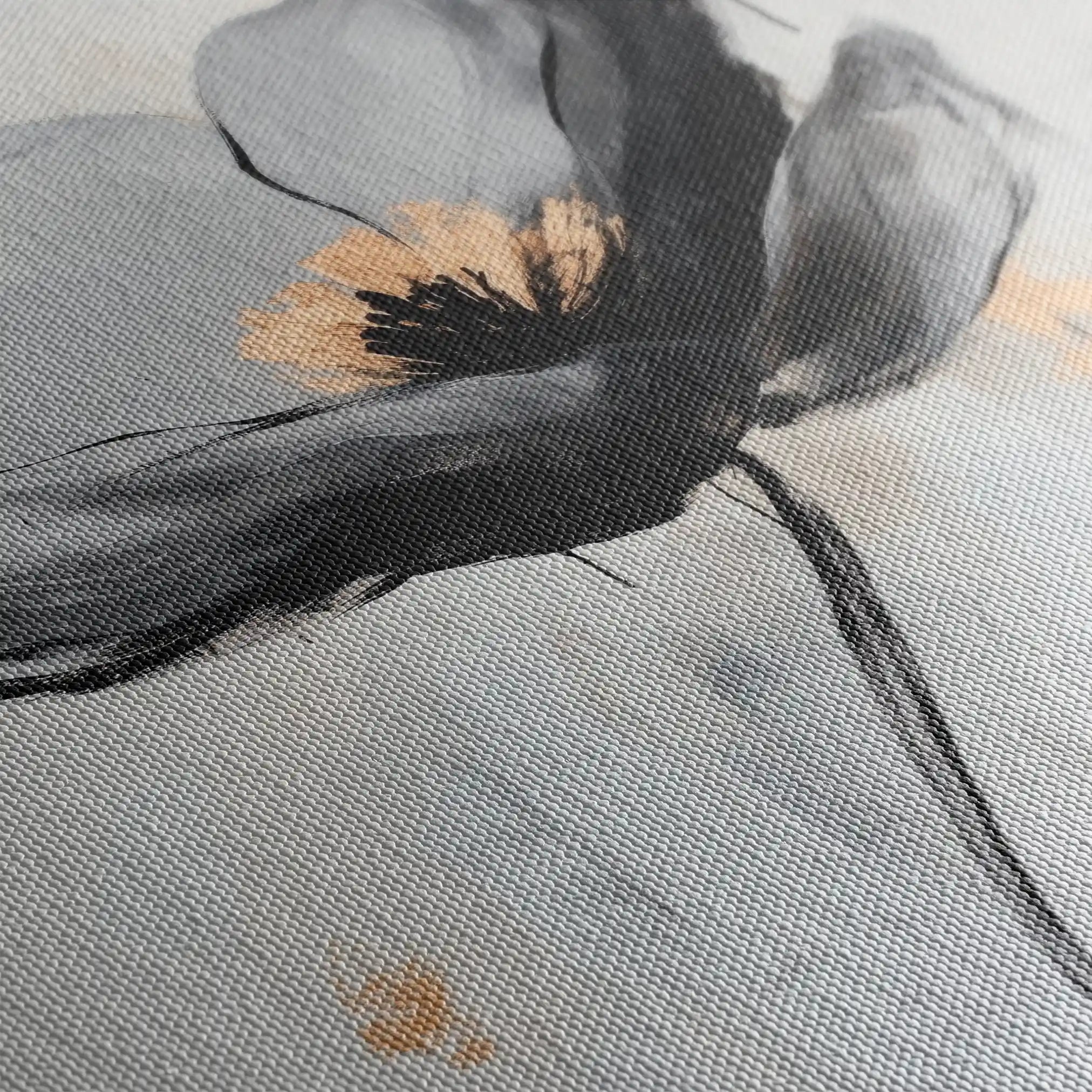 Floral 1244 Canvas Art 60 x 60 cm / Black