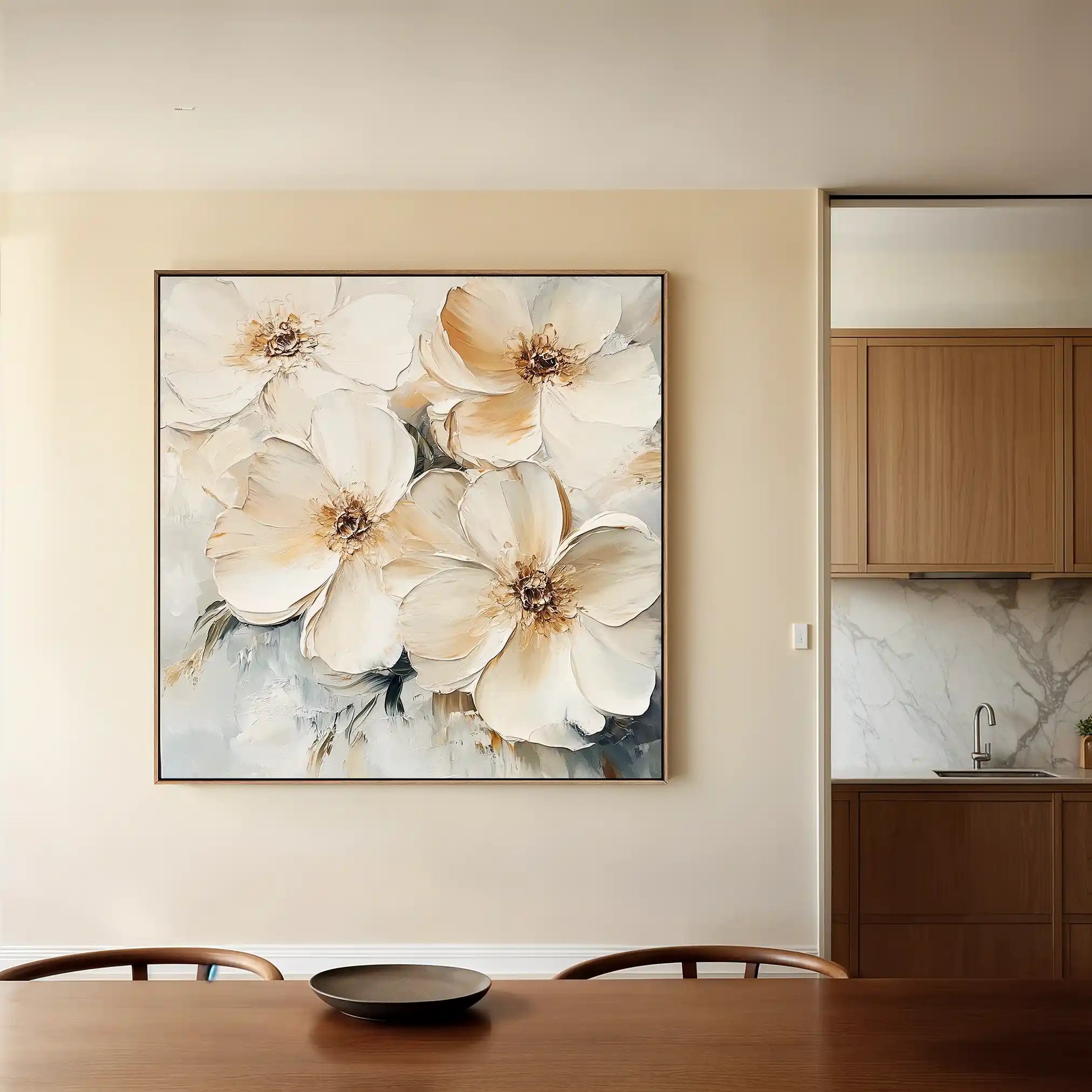 Floral 1245 Canvas Art 60 x 60 cm / Black