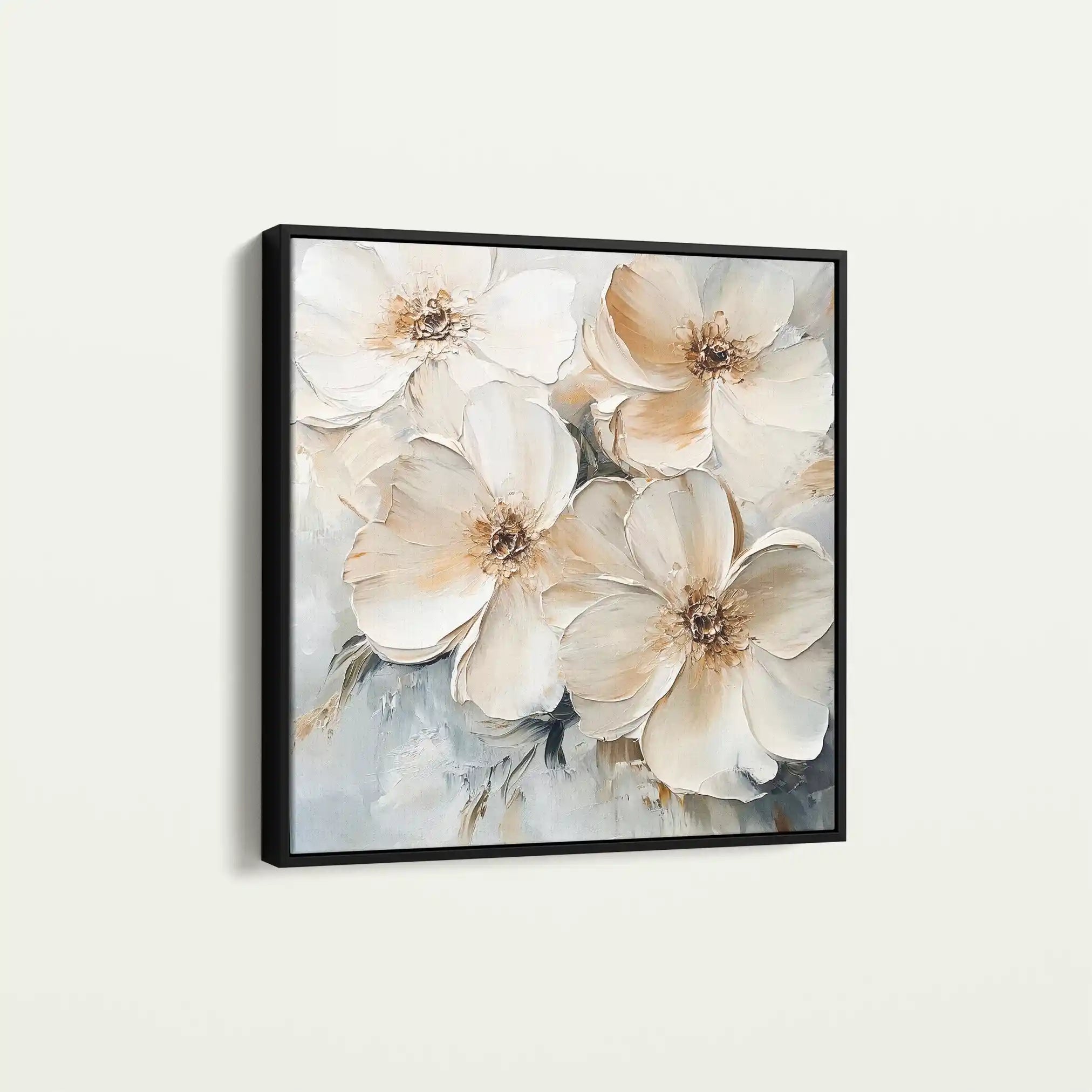Floral 1245 Canvas Art 60 x 60 cm / Black