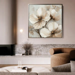 Floral 1246 Canvas Art 60 x 60 cm / Black