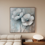 Floral 1247 Canvas Art 60 x 60 cm / Black