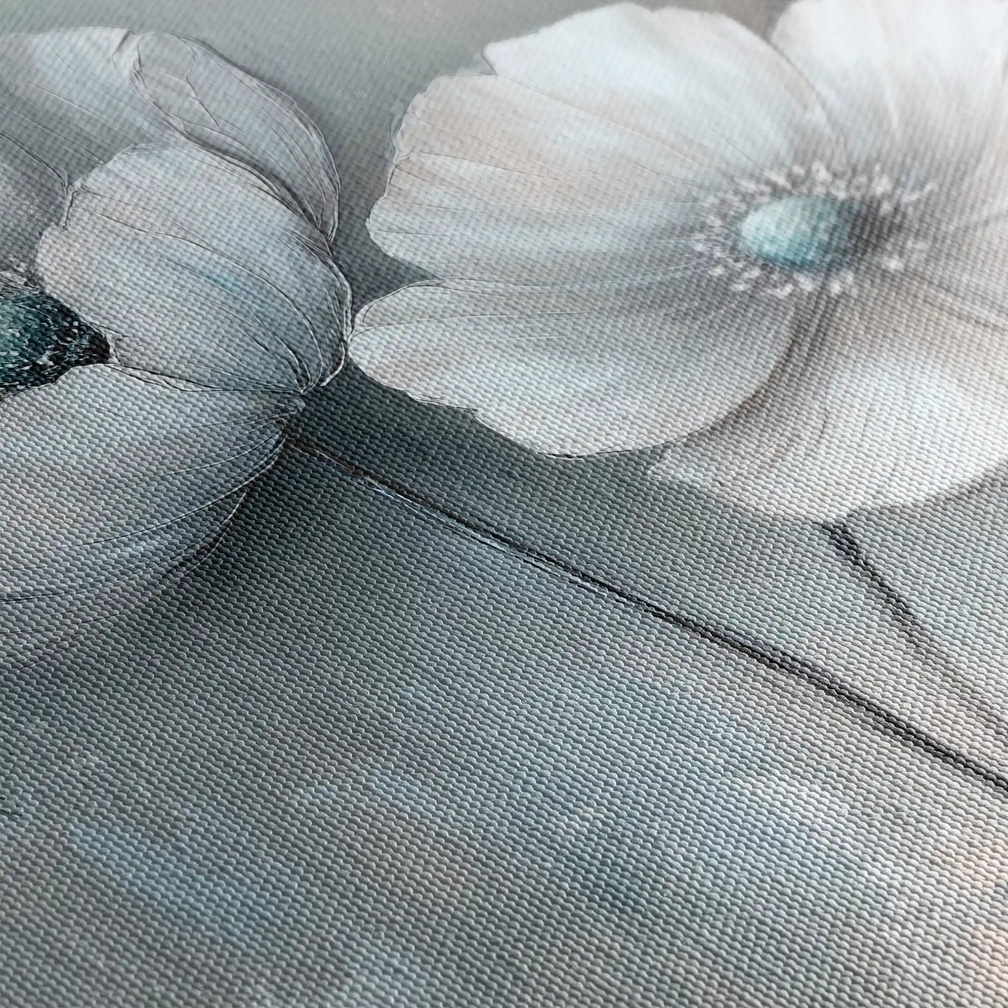 Floral 1247 Canvas Art 60 x 60 cm / Black