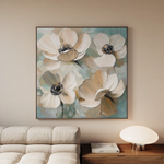 Floral 1248 Canvas Art 60 x 60 cm / Black