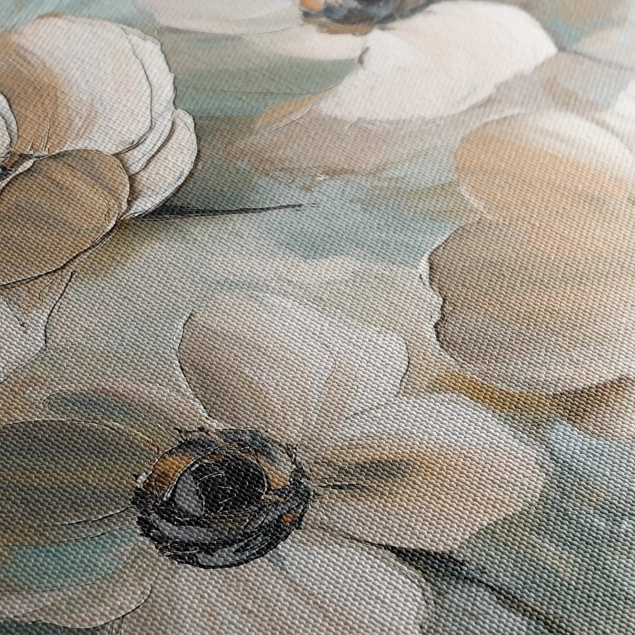 Floral 1248 Canvas Art 60 x 60 cm / Black