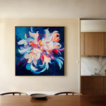 Floral 1249 Canvas Art 60 x 60 cm / Black