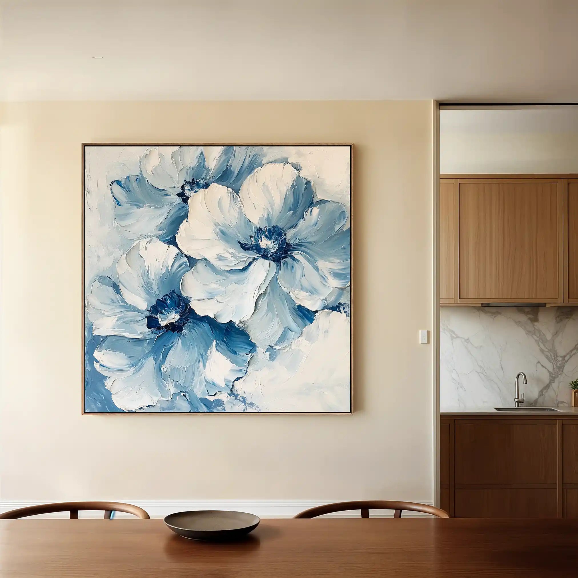 Floral 1250 Canvas Art 60 x 60 cm / Black