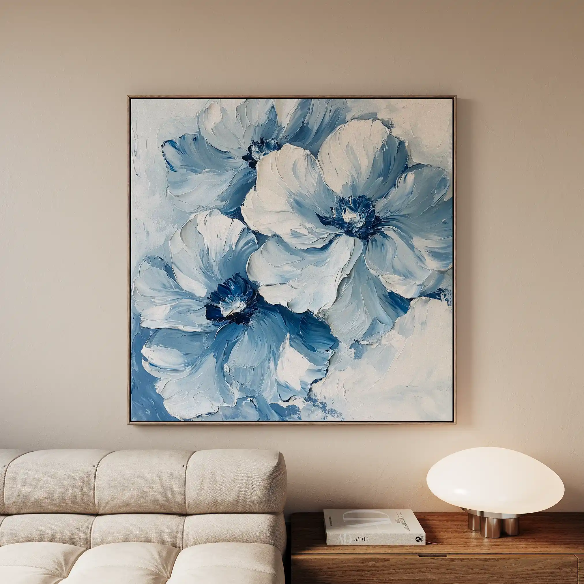 Floral 1250 Canvas Art 60 x 60 cm / Black
