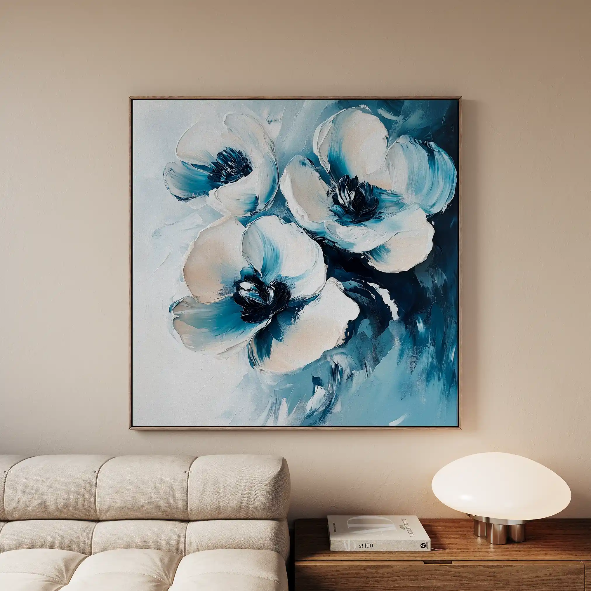 Floral 1251 Canvas Art 60 x 60 cm / Black