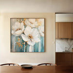 Floral 1252 Canvas Art 60 x 60 cm / Black