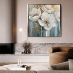 Floral 1252 Canvas Art 60 x 60 cm / Black
