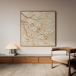 Floral 1253 Canvas Art 60 x 60 cm / Black